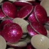 4mm FUCHSIA GLITTER Hot Fix Pearlstuds